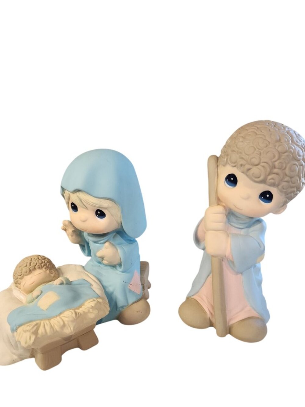 Vintage Precious Moments Nativity Large Mary Baby Jesus & Joseph Figurines